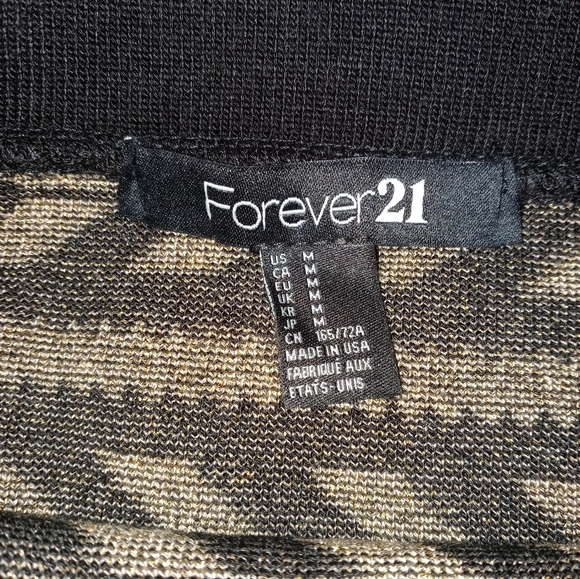Bodycon Forever 21 bodycon knit Gold Black Skirt Womens M - Picture 3 of 3